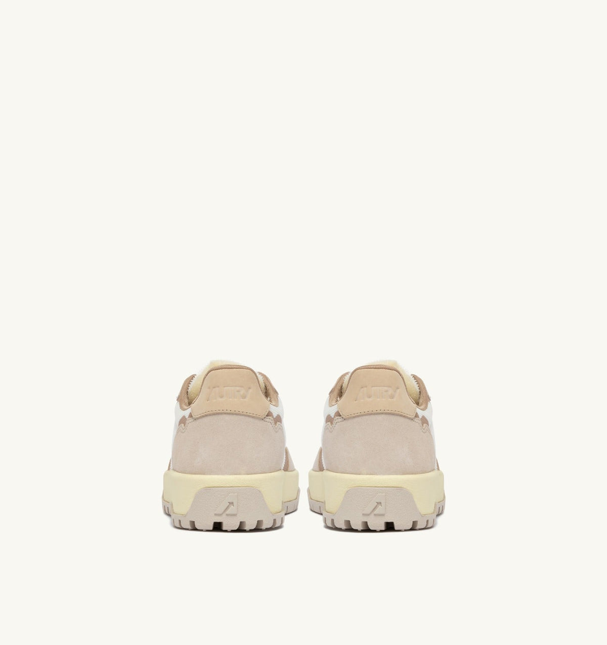 AUTRY Man WILDPACE LOW SNEAKERS IN WHISPER WHITE AND SAND DRAGON MESH AND SUEDE