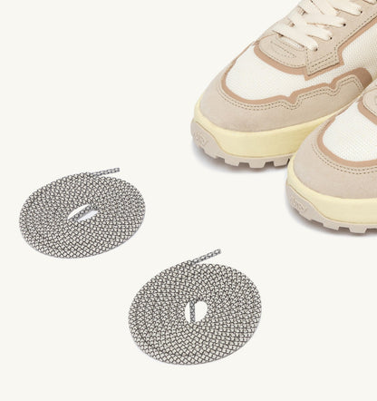 AUTRY Man WILDPACE LOW SNEAKERS IN WHISPER WHITE AND SAND DRAGON MESH AND SUEDE