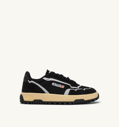 AUTRY Man WILDPACE LOW SNEAKERS IN BLACK DRAGON MESH AND SUEDE