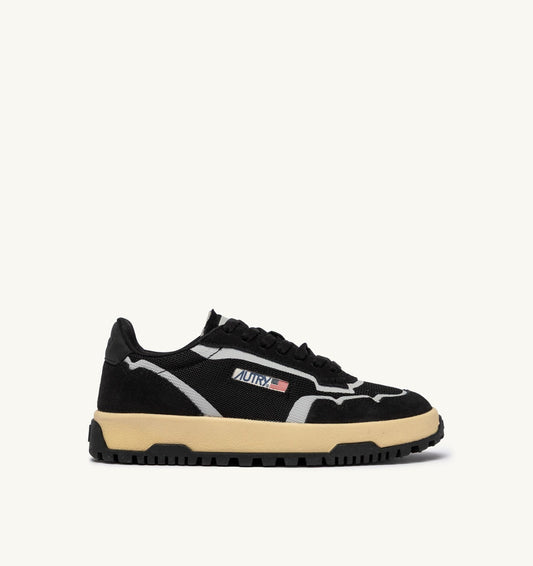AUTRY Man WILDPACE LOW SNEAKERS IN BLACK DRAGON MESH AND SUEDE