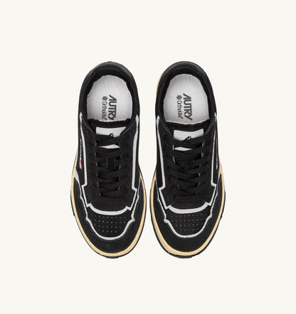 AUTRY Man WILDPACE LOW SNEAKERS IN BLACK DRAGON MESH AND SUEDE