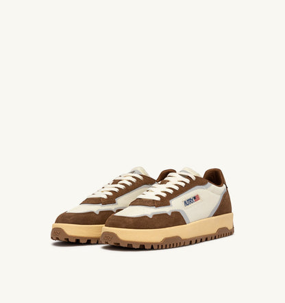 AUTRY Man WILDPACE SNEAKERS IN MARSHMALLOW AND CIGAR DRAGON MESH AND SUEDE