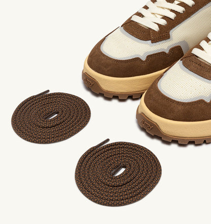 AUTRY Man WILDPACE SNEAKERS IN MARSHMALLOW AND CIGAR DRAGON MESH AND SUEDE