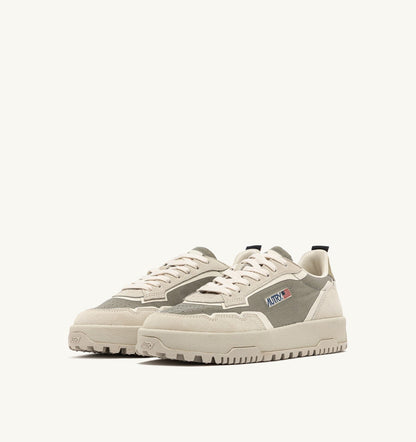 AUTRY Man WILDPACE LOW SNEAKERS IN ELM AND WHITE CORDURA AND SUEDE