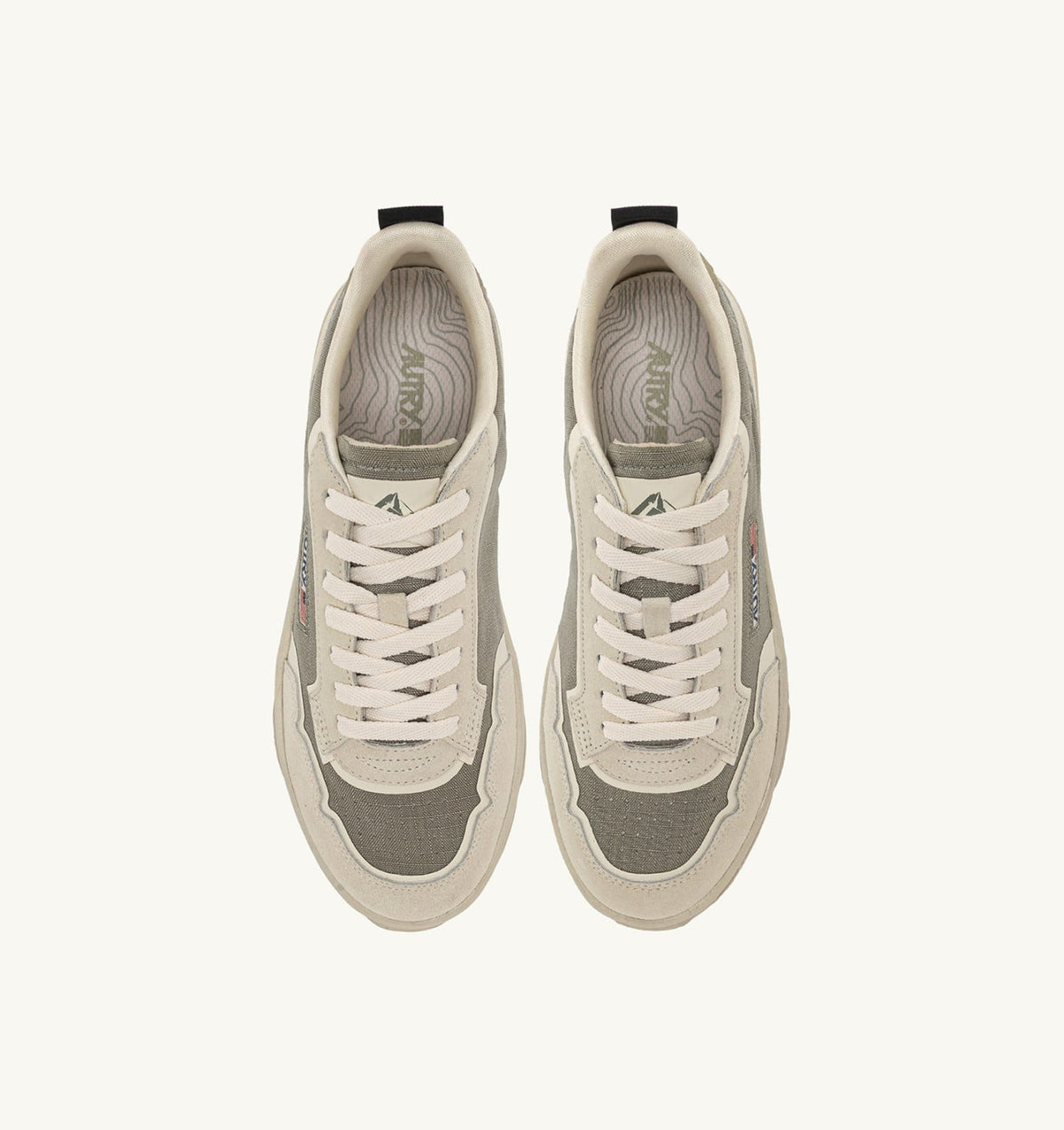 AUTRY Man WILDPACE LOW SNEAKERS IN ELM AND WHITE CORDURA AND SUEDE