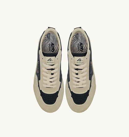 AUTRY Man WILDPACE LOW SNEAKERS IN WHITE AND SPACE BLUE CORDURA AND SUEDE