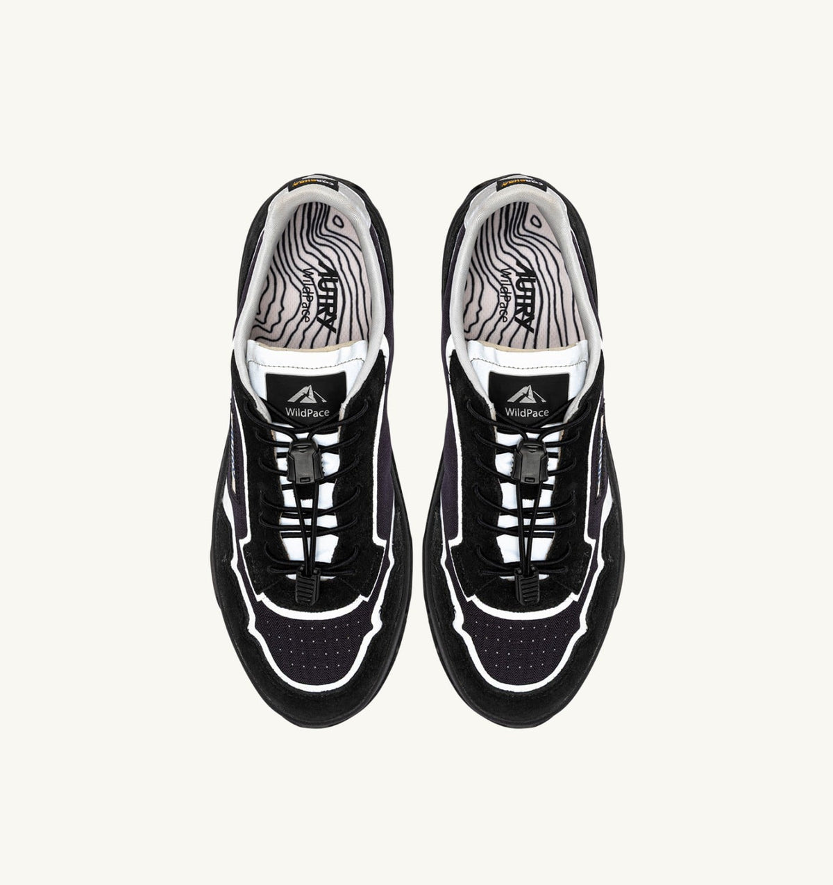 AUTRY Man WILDPACE LOW SNEAKERS IN BLACK AND SILVER RIPSTOP NYLON AND SUEDE