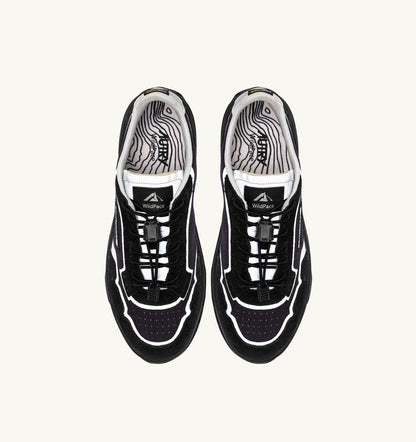 AUTRY Man WILDPACE LOW SNEAKERS IN BLACK AND SILVER RIPSTOP NYLON AND SUEDE