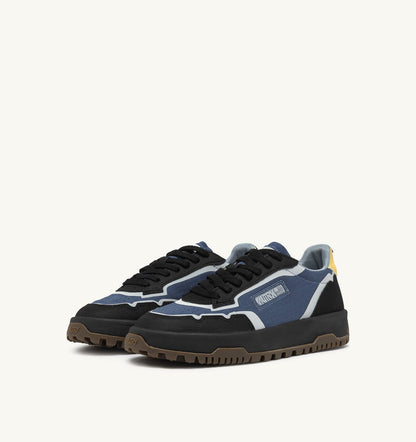 AUTRY Man WILDPACE LOW SNEAKERS IN RIPSTOP NYLON AND LEATHER COLOR DARK BLUE AND BLACK