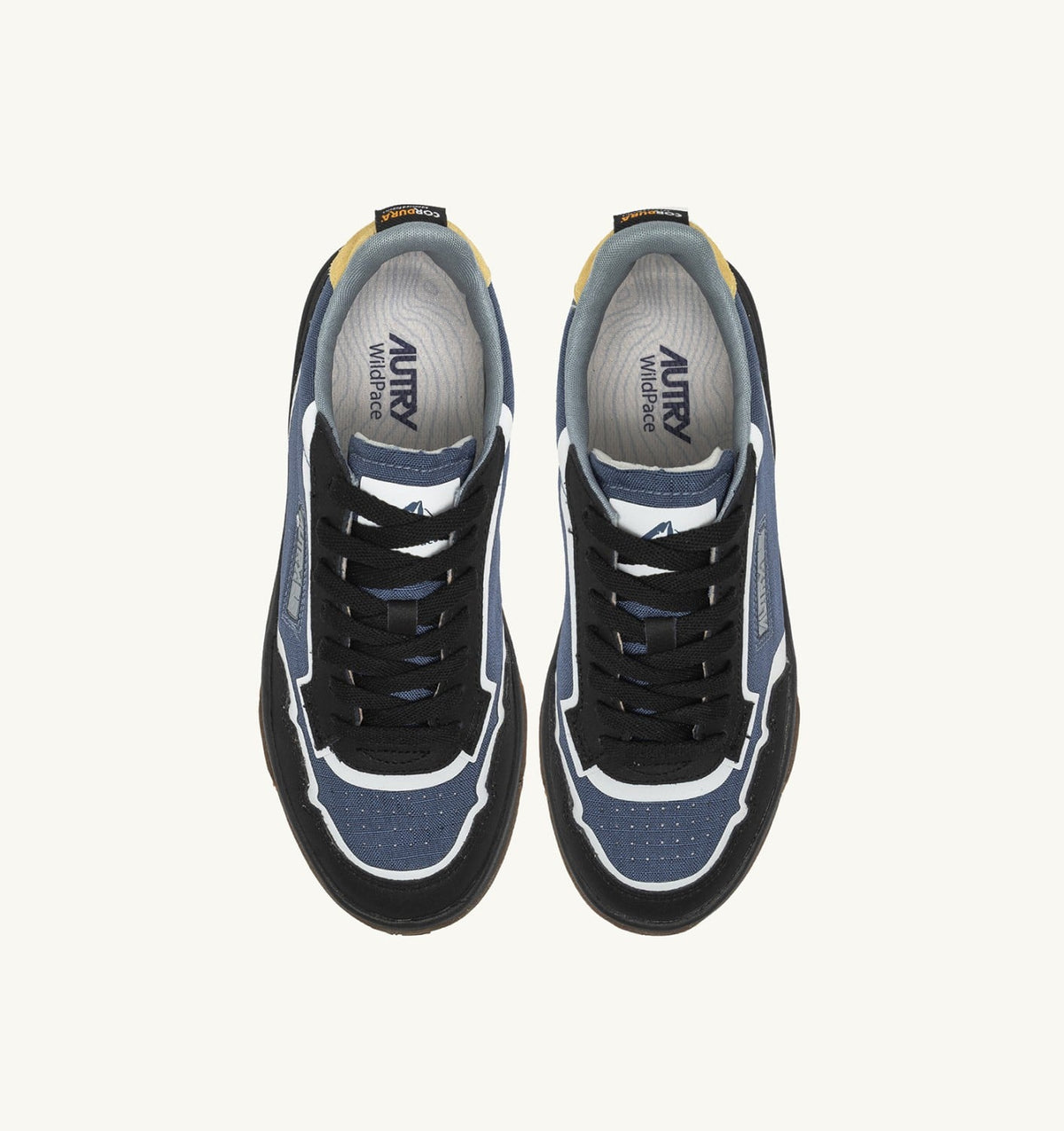 AUTRY Man WILDPACE LOW SNEAKERS IN RIPSTOP NYLON AND LEATHER COLOR DARK BLUE AND BLACK