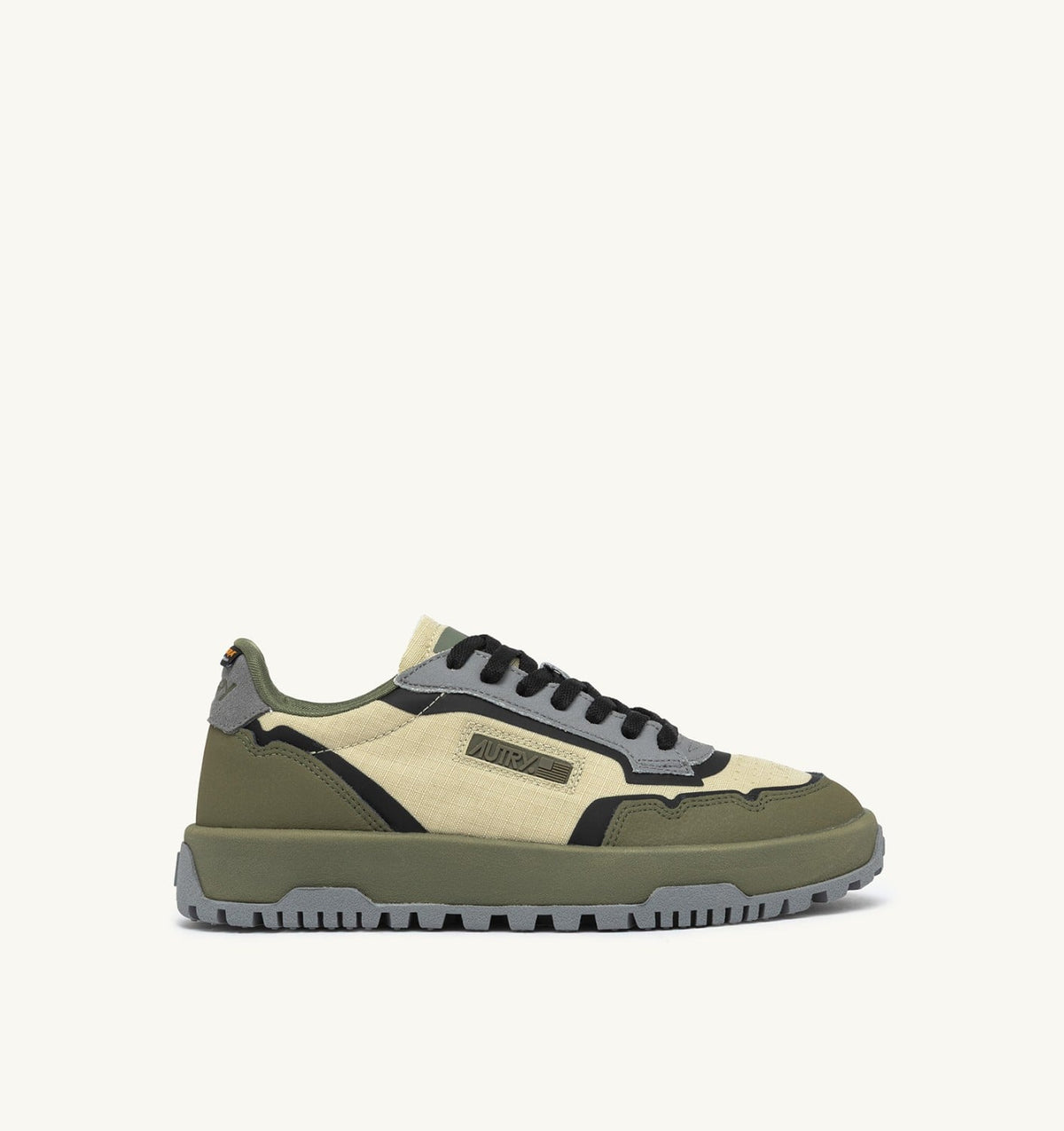 AUTRY Man WILDPACE LOW SNEAKERS IN RIPSTOP NYLON AND LEATHER COLOR CASTLE WALL AND TITANIUM