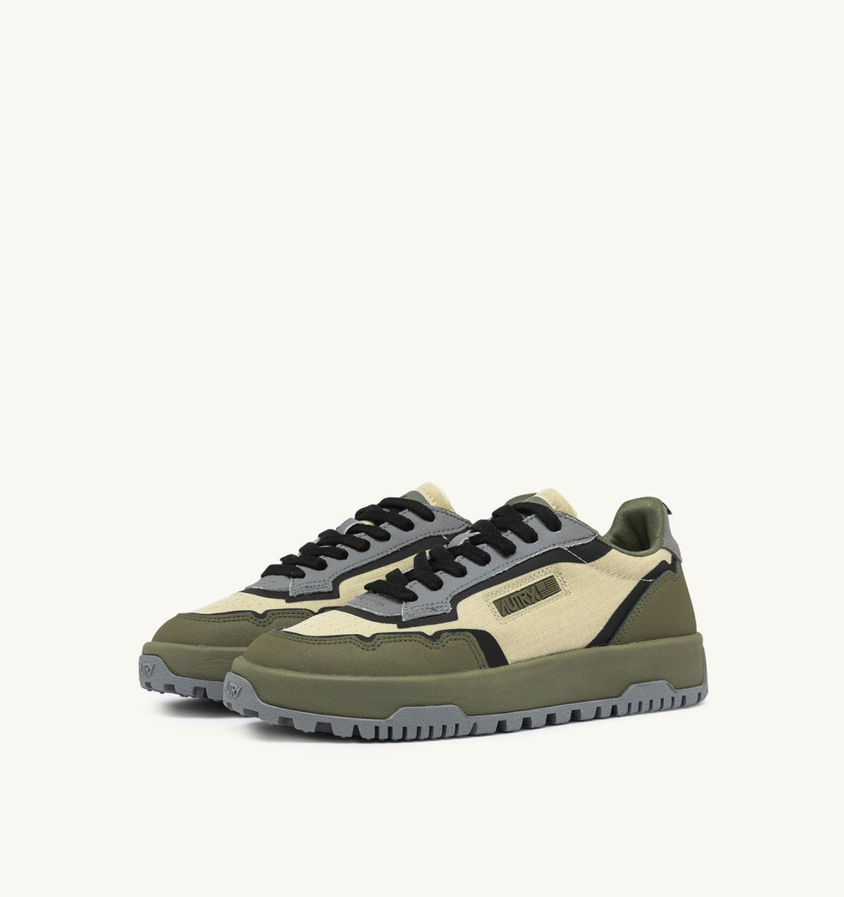 AUTRY Man WILDPACE LOW SNEAKERS IN RIPSTOP NYLON AND LEATHER COLOR CASTLE WALL AND TITANIUM