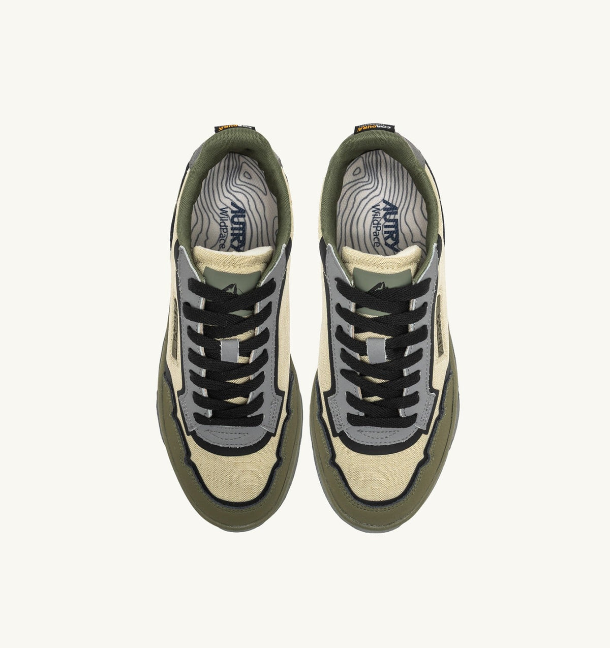 AUTRY Man WILDPACE LOW SNEAKERS IN RIPSTOP NYLON AND LEATHER COLOR CASTLE WALL AND TITANIUM