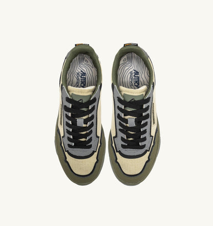 AUTRY Man WILDPACE LOW SNEAKERS IN RIPSTOP NYLON AND LEATHER COLOR CASTLE WALL AND TITANIUM