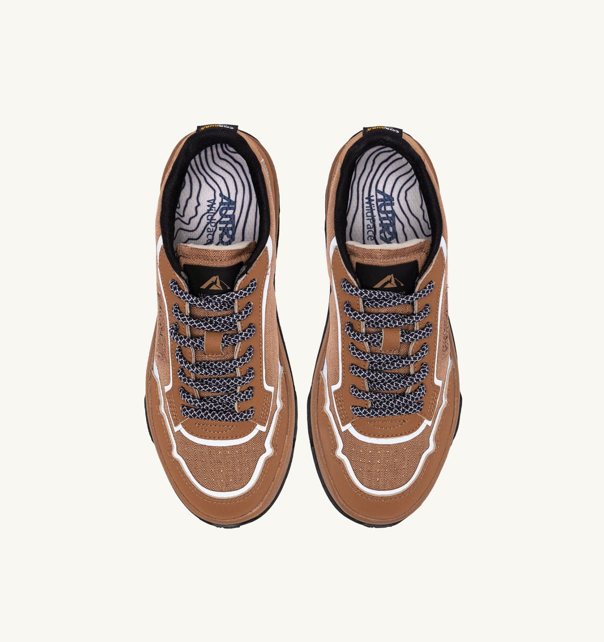 AUTRY Man WILDPACE LOW SNEAKERS IN RIPSTOP NYLON AND LEATHER COLOR BROWN SUGAR AND REFLEX