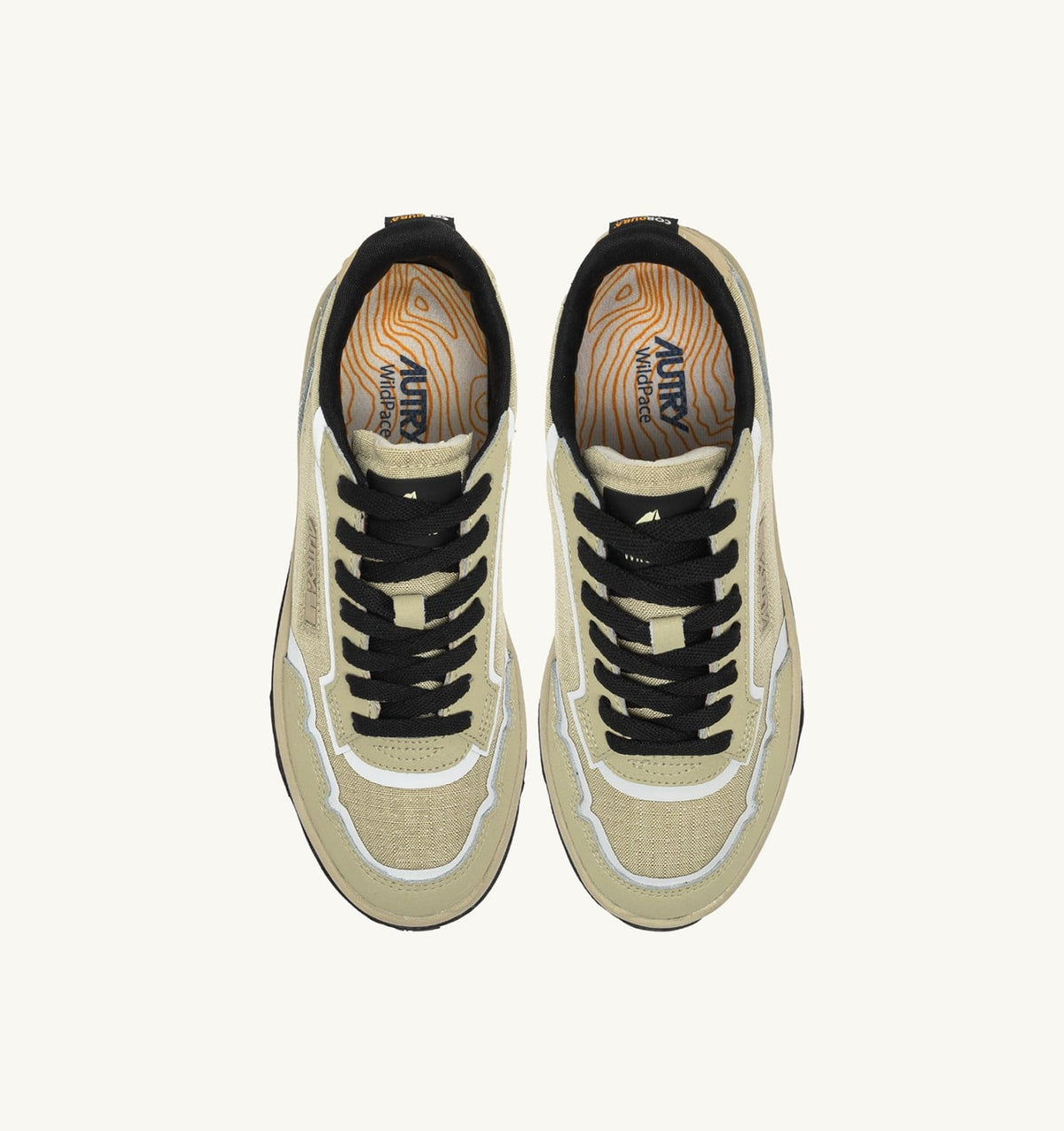 AUTRY Man WILDPACE LOW SNEAKERS IN RIPSTOP NYLON AND LEATHER COLOR TIDAL FOAM AND REFLEX
