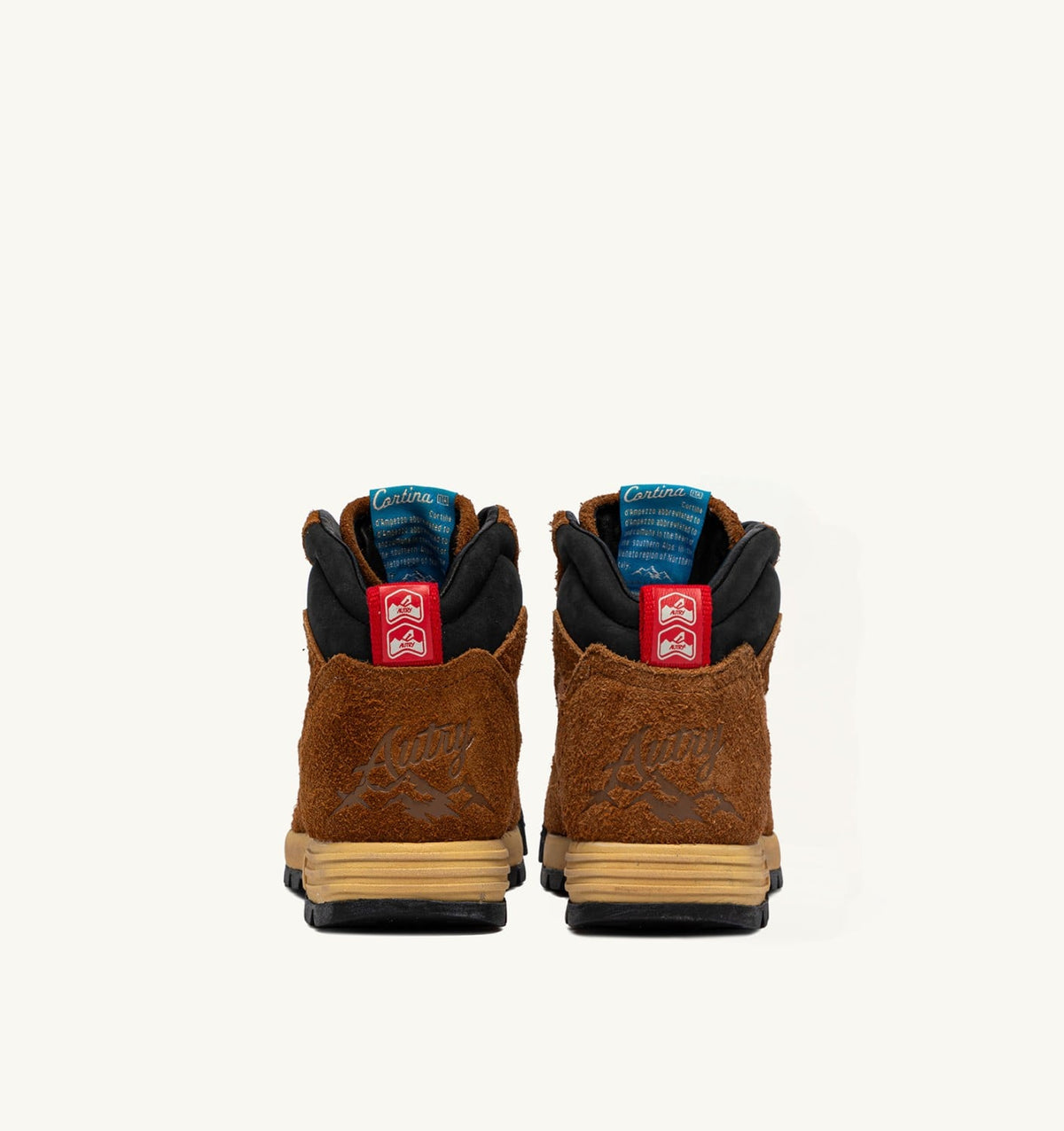 AUTRY Man MALGA CORTINA IN CHESTNUT AND FLAME SCARLET SUEDE