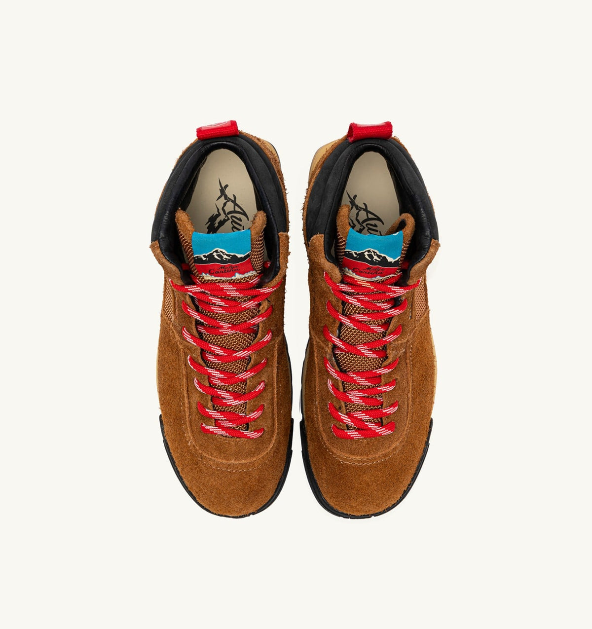 AUTRY Man MALGA CORTINA IN CHESTNUT AND FLAME SCARLET SUEDE