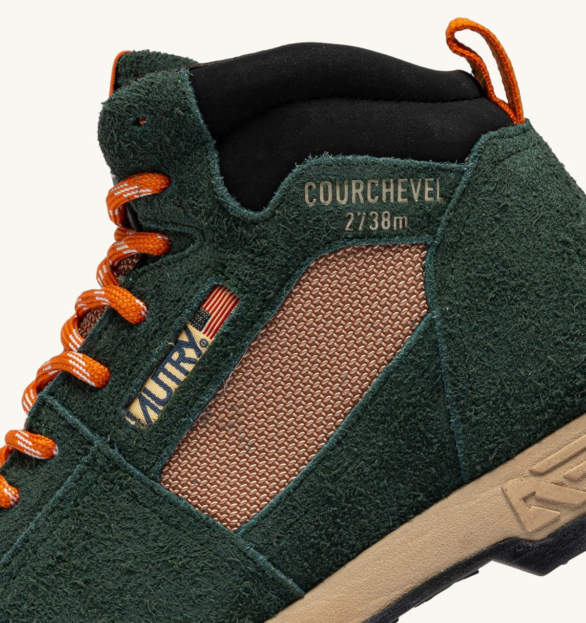 AUTRY Man MALGA COURCHEVEL IN PINE AND ORANGE OCHRE SUEDE