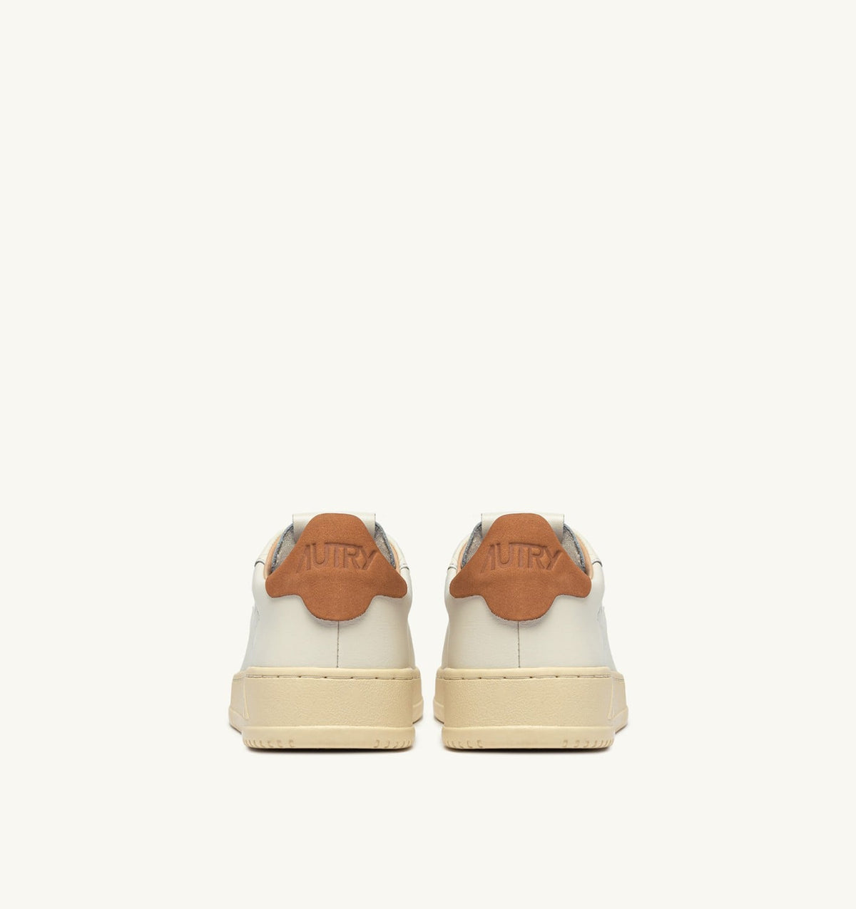 AUTRY Man DALLAS LOW SNEAKERS IN MARSHMALLOW AND BROWN SUGAR LEATHER