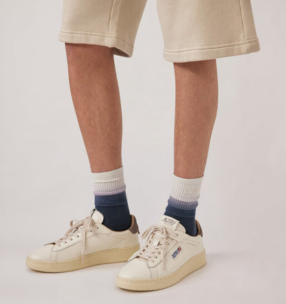 AUTRY Man DALLAS LOW SNEAKERS IN MARSHMALLOW AND MOREL LEATHER