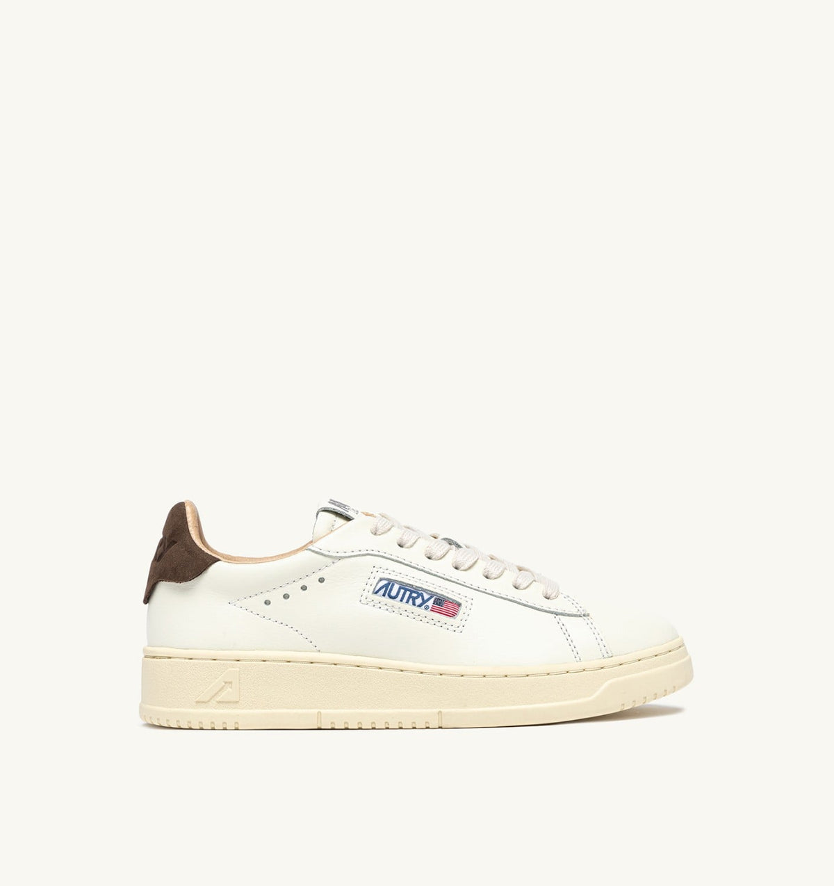 AUTRY Man DALLAS LOW SNEAKERS IN TEAK AND MARSHMALLOW LEATHER