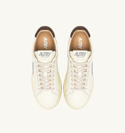 AUTRY Man DALLAS LOW SNEAKERS IN TEAK AND MARSHMALLOW LEATHER