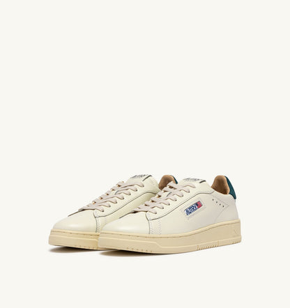 AUTRY Man DALLAS LOW SNEAKERS IN MARSHMALLOW AND DARK SEA LEATHER