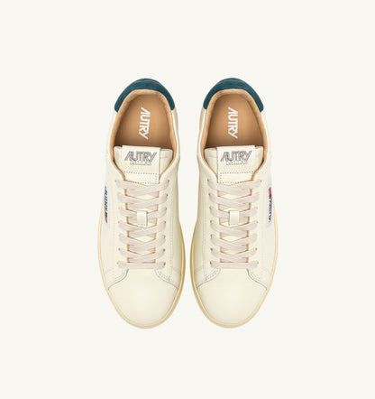 AUTRY Man DALLAS LOW SNEAKERS IN MARSHMALLOW AND DARK SEA LEATHER