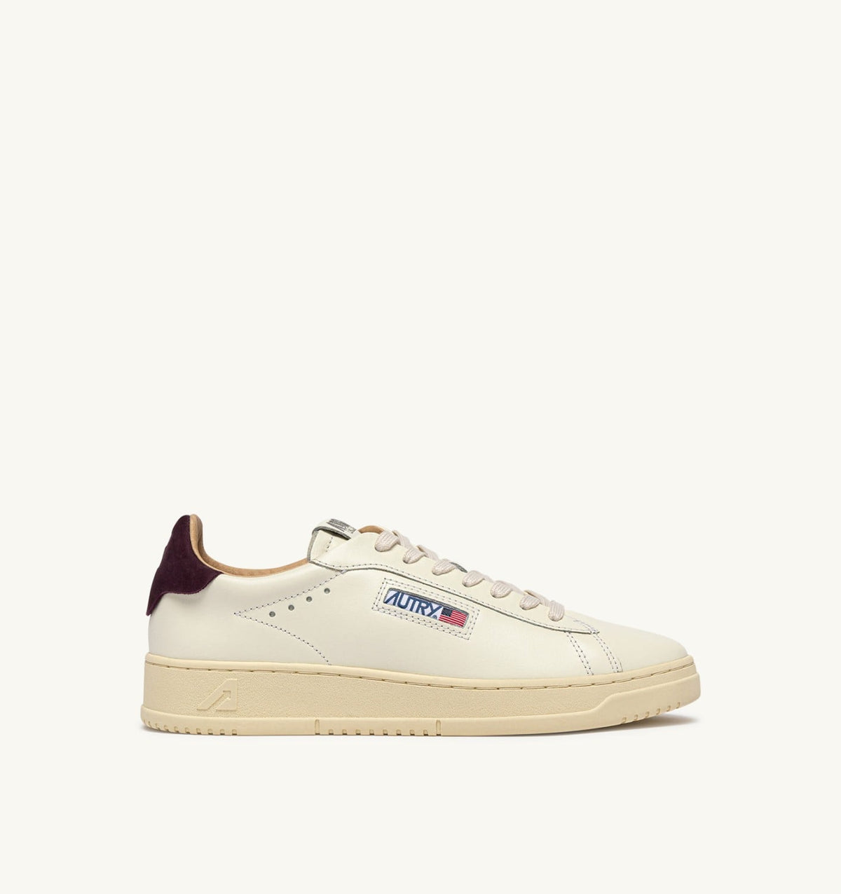 AUTRY Man DALLAS LOW SNEAKERS IN MARSHMALLOW AND FIG LEATHER