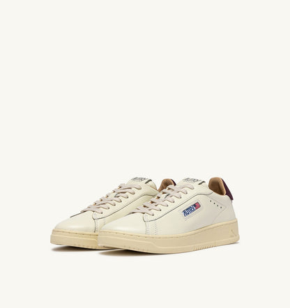 AUTRY Man DALLAS LOW SNEAKERS IN MARSHMALLOW AND FIG LEATHER