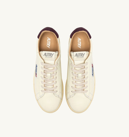 AUTRY Man DALLAS LOW SNEAKERS IN MARSHMALLOW AND FIG LEATHER