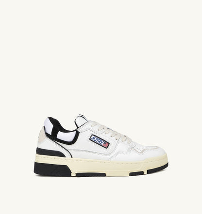 AUTRY Man CLC LOW SNEAKERS IN WHITE LEATHER AND BLACK SUEDE