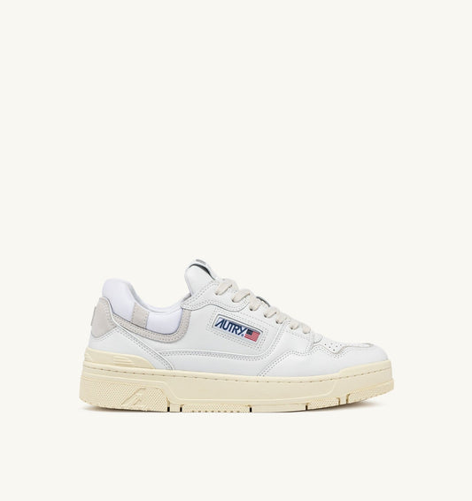 AUTRY Man CLC LOW SNEAKERS IN WHITE AND SUEDE LEATHER