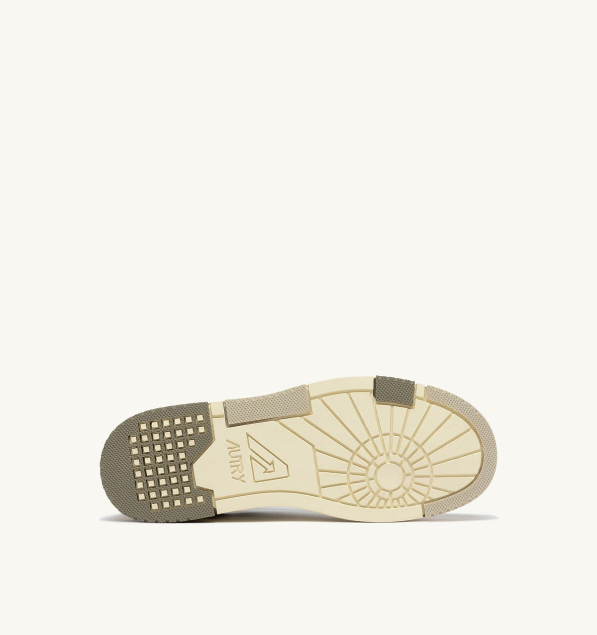 AUTRY Man SNEAKERS CLC LOW IN WHITE PELICAN AND COVERT GREEN LEATHER AND SUEDE