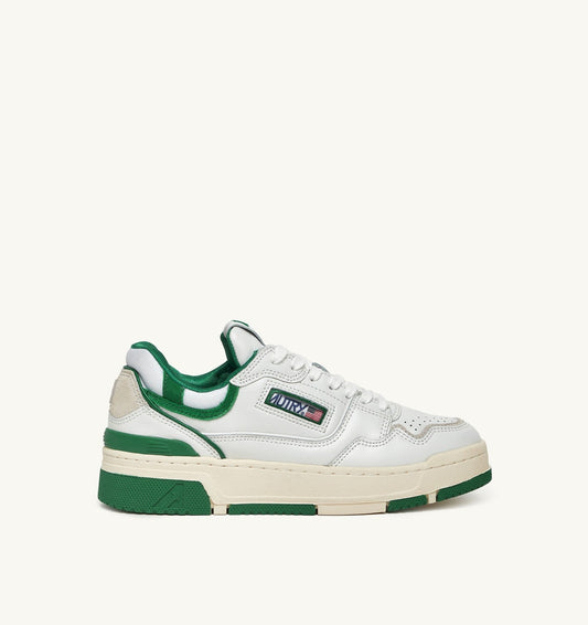 AUTRY Man CLC LOW SNEAKERS IN WHITE LEATHER AND AMAZON SUEDE