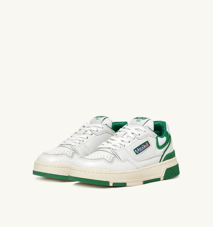 AUTRY Man CLC LOW SNEAKERS IN WHITE LEATHER AND AMAZON SUEDE