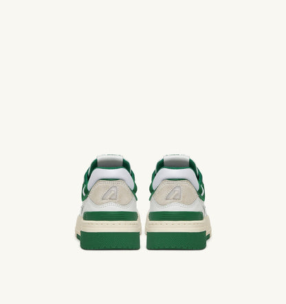 AUTRY Man CLC LOW SNEAKERS IN WHITE LEATHER AND AMAZON SUEDE