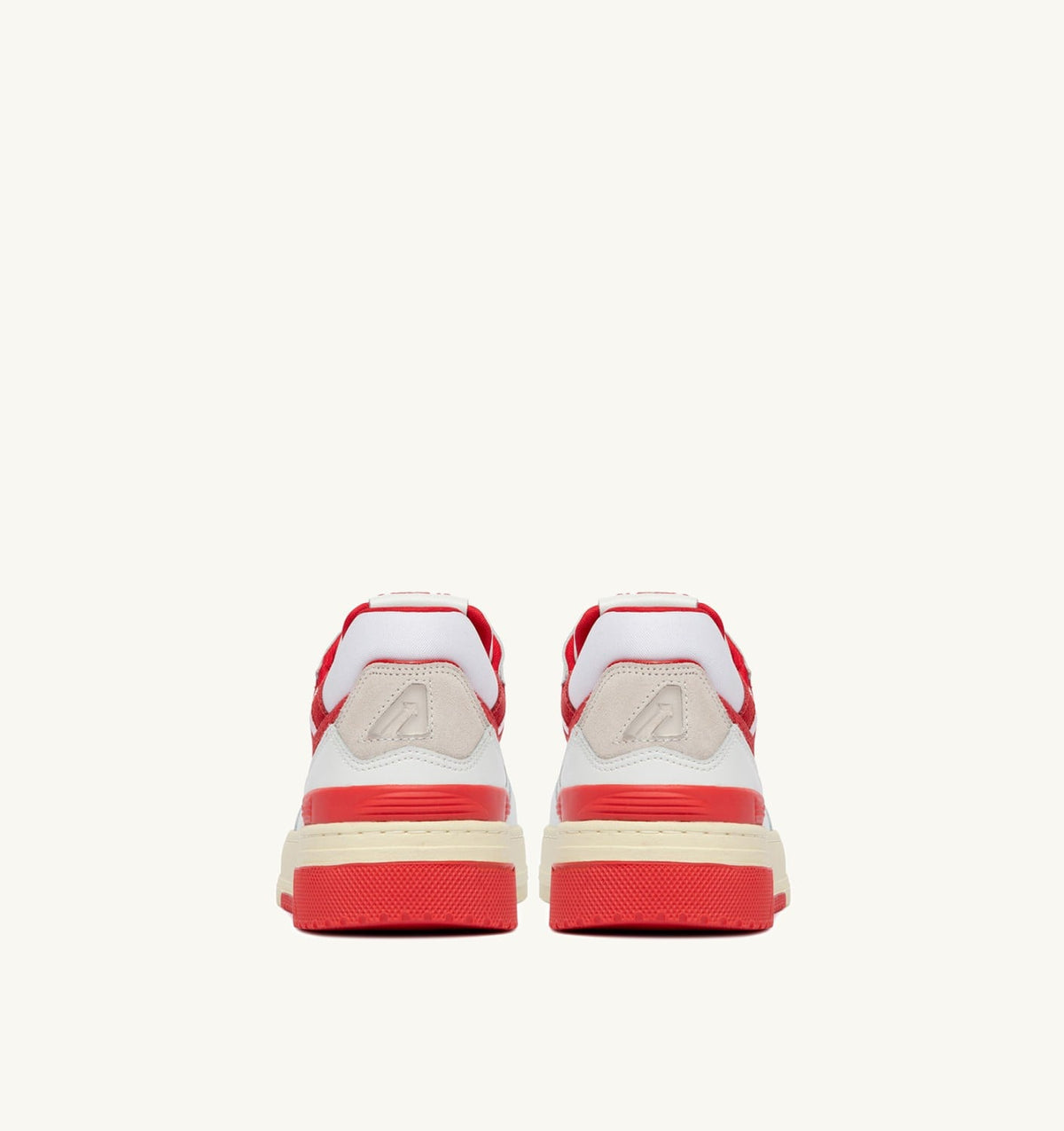 AUTRY Man SNEAKERS CLC LOW IN WHITE AND VIRGIN RED LEATHER