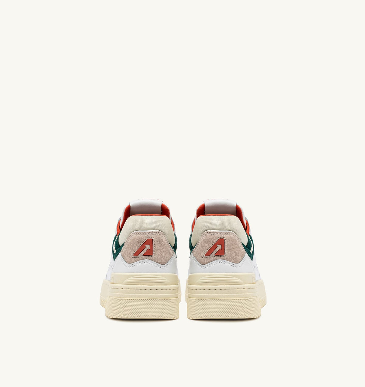 AUTRY Man CLC LOW SNEAKERS IN WHITE LEATHER AND FOREST SUEDE