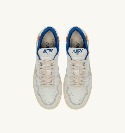 AUTRY Man SNEAKERS CLC LOW IN WHITE AND FANTA LEATHER