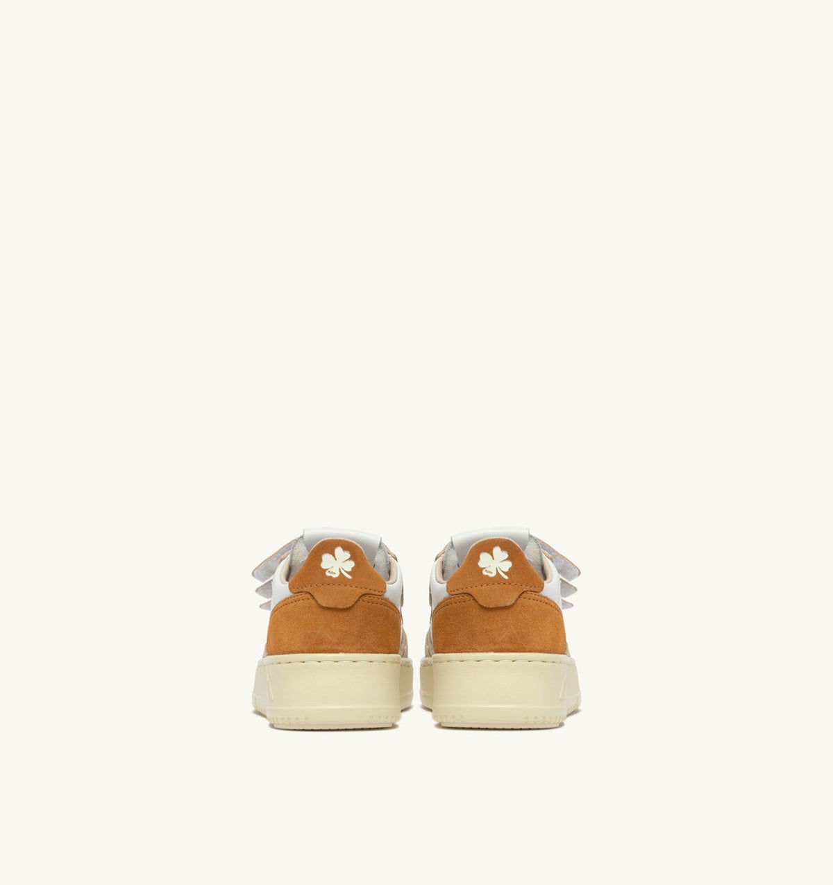 AUTRY Kid MEDALIST KIDSTRIPES SNEAKERS IN WHITE LEATHER AND BROWN MUSCAT AND SAND SUEDE