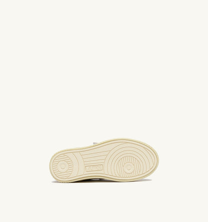 AUTRY Kid MEDALIST KIDSTRIPES SNEAKERS IN WHITE LEATHER AND BROWN MUSCAT AND SAND SUEDE