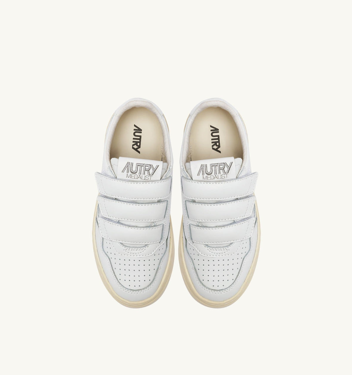 AUTRY Kid MEDALIST KIDSTRIPES LOW SNEAKERS IN WHITE LEATHER