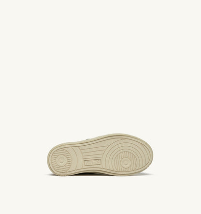 AUTRY Kid MEDALIST LOW KIDSTRIPES SNEAKERS IN LEATHER COLOR WHISPER WHITE IVORY WHITE AND BROWN SUGAR