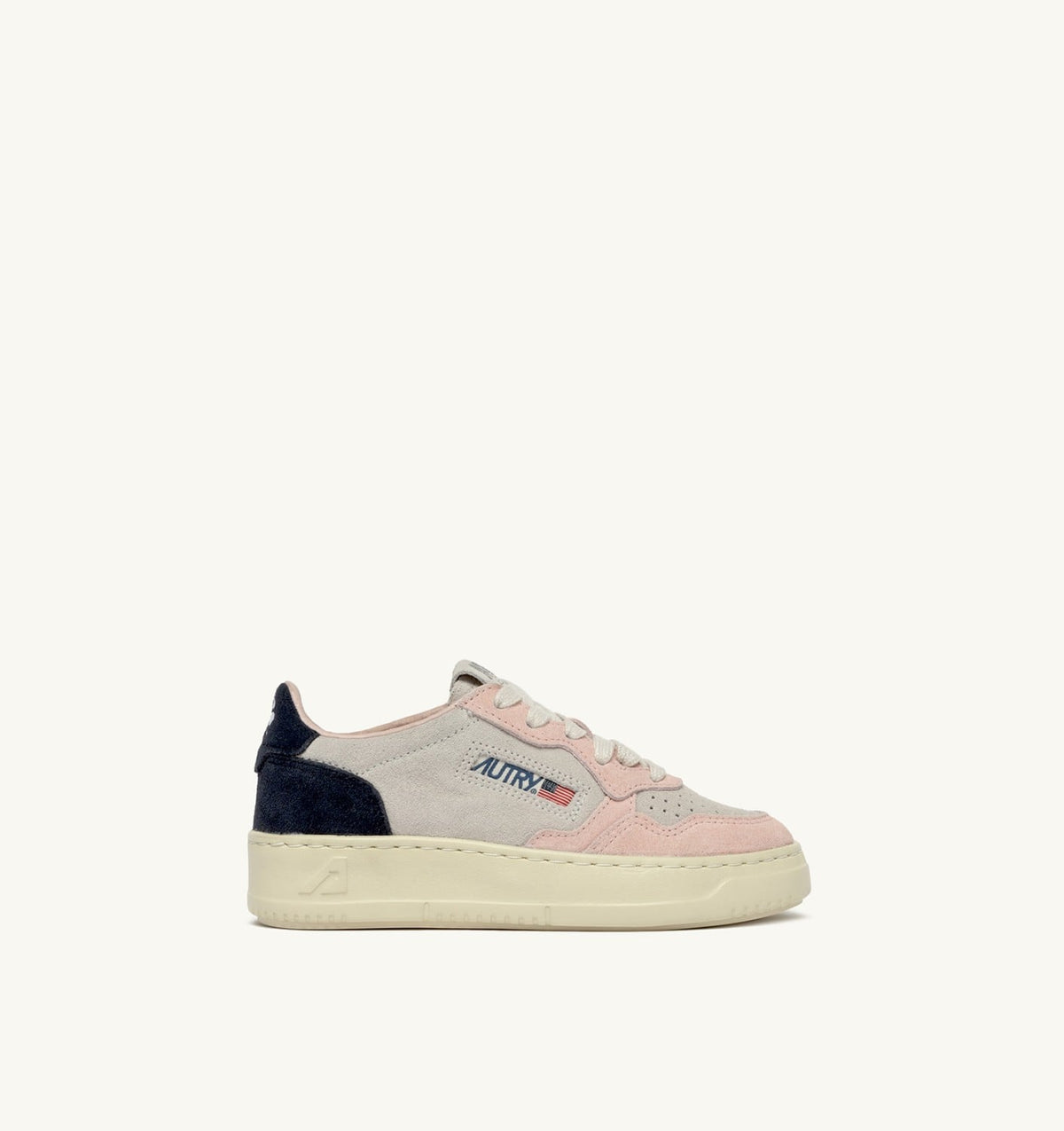 AUTRY Kid MEDALIST KIDS LOW SNEAKERS IN SUEDE COLOR ATLANTIC WHITE AND ROSEMARY
