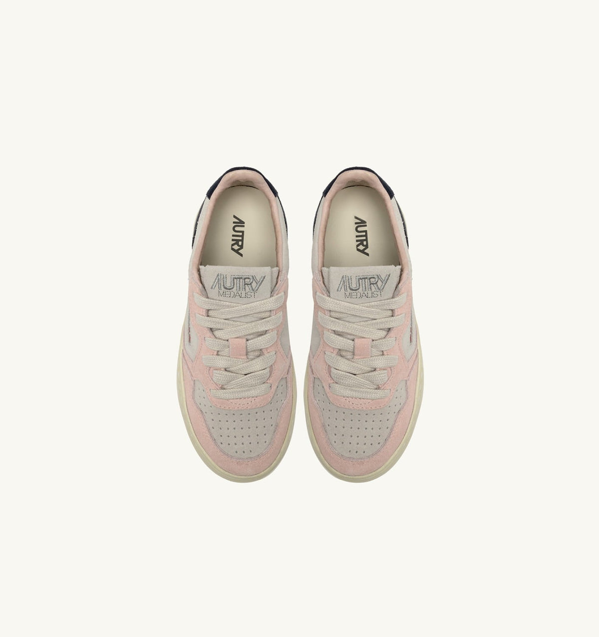 AUTRY Kid MEDALIST KIDS LOW SNEAKERS IN SUEDE COLOR ATLANTIC WHITE AND ROSEMARY