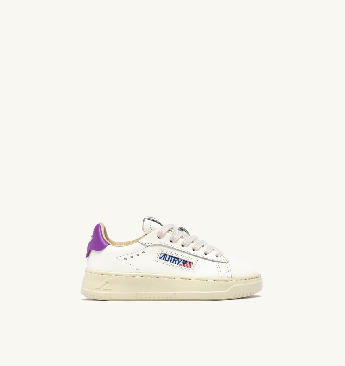 AUTRY Kid SNEAKERS DALLAS KIDS LOW IN MARSHMALLOW AND DEWBERRY LEATHER