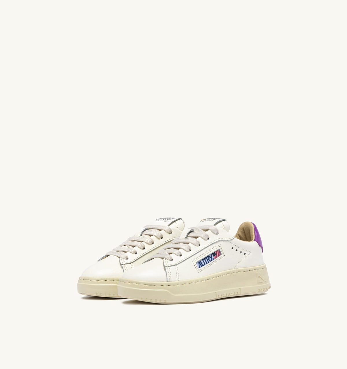 AUTRY Kid SNEAKERS DALLAS KIDS LOW IN MARSHMALLOW AND DEWBERRY LEATHER