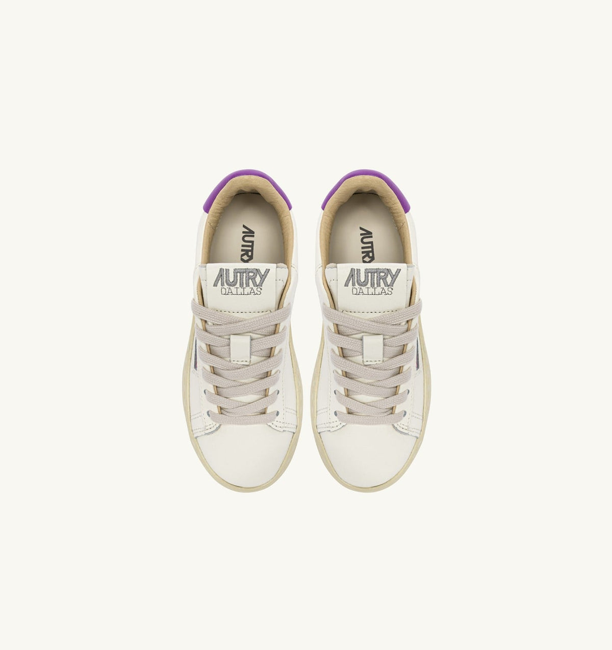 AUTRY Kid SNEAKERS DALLAS KIDS LOW IN MARSHMALLOW AND DEWBERRY LEATHER